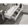 Mexen Orio Badezimmerschrank 140 cm mit Waschbecken Vela, 1 Schublade, weißer Glanz - 91A10-14023-1-BF00-W23M00