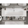 Mexen Orio Badezimmerschrank 140 cm mit Waschbecken Vela, 1 Schublade, weißer Glanz - 91A10-14023-1-BF00-W23M00