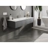 Mexen Orio Badezimmerschrank 140 cm mit Waschbecken Vela, 1 Schublade, Graphit matt/Weiß matt - 91A10-14023-1-BF66-W23M01