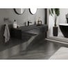 Mexen Orio 140 cm Badezimmerschrank mit Waschbecken Vela, 1 Schublade, Schwarz Hochglanz/Schwarz Matt