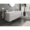 Mexen Orio Badezimmerschrank 140 cm mit Otis Waschbecken, 2 Schubladen, grau matt/weiß matt - 91A10-14047-2-BFF62-W18M01