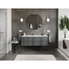 Mexen Orio Badezimmerschrank 140 cm mit Waschbecken Otis, 2 Schubladen, Graphit matt/Weiß matt - 91A10-14047-2-BFF66-W18M01