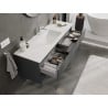 Mexen Orio Badezimmerschrank 140 cm mit Waschbecken Otis, 2 Schubladen, Graphit matt/Weiß matt - 91A10-14047-2-BFF66-W18M01