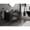 Mexen Orio Badezimmerschrank 140 cm mit Waschbecken Otis, 2 Schubladen, Schwarz Glanz/Schwarz Matt - 91A10-14047-2-BFF70-W18M71