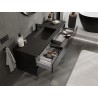Mexen Orio Badezimmerschrank 140 cm mit Waschbecken Otis, 2 Schubladen, Schwarz Glanz/Schwarz Matt - 91A10-14047-2-BFF70-W18M71