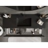 Mexen Orio Badezimmerschrank 140 cm mit Waschbecken Otis, 2 Schubladen, Schwarz Glanz/Schwarz Matt - 91A10-14047-2-BFF70-W18M71
