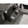 Mexen Orio Badezimmerschrank 140 cm mit Waschbecken Otis, 2 Schubladen, Schwarz Matt - 91A10-14047-2-BFF71-W18M71