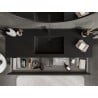 Mexen Orio Badezimmerschrank 140 cm mit Waschbecken Otis, 2 Schubladen, Schwarz Matt - 91A10-14047-2-BFF71-W18M71