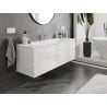 Mexen Orio Badezimmerunterschrank 140 cm mit Waschbecken Vela, 2 Schubladen, weiß glänzend - 91A10-14047-2-BFF00-W23M00