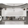 Mexen Orio Badezimmerunterschrank 140 cm mit Waschbecken Vela, 2 Schubladen, weiß glänzend - 91A10-14047-2-BFF00-W23M00