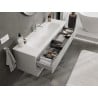 Mexen Orio Badezimmerschrank 140 cm mit Waschbecken Vela, 2 Schubladen, grau matt/weiß matt - 91A10-14047-2-BFF62-W23M01