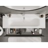 Mexen Orio Badezimmerschrank 140 cm mit Waschbecken Vela, 2 Schubladen, mattes Graphit/weiß matt - 91A10-14047-2-BFF66-W23M01