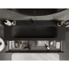 Mexen Orio Badezimmerschrank 140 cm mit Waschbecken Vela, 2 Schubladen, Schwarz glänzend/Schwarz matt