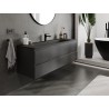 Mexen Orio Badezimmerunterschrank 140 cm mit Waschbecken Vela, 2 Schubladen, schwarz matt - 91A10-14047-2-BFF71-W23M71