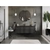Mexen Orio Badezimmerunterschrank 140 cm mit Waschbecken Vela, 2 Schubladen, schwarz matt - 91A10-14047-2-BFF71-W23M71