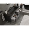 Mexen Orio Badezimmerunterschrank 140 cm mit Waschbecken Vela, 2 Schubladen, schwarz matt - 91A10-14047-2-BFF71-W23M71