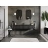 Mexen Orio Badezimmerschrank 160 cm mit Waschbecken Otis, 1 Schublade, Schwarz Matt - 91A10-16023-1-BF71-W18M71