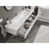 Mexen Orio Badezimmerschrank 160 cm mit Waschbecken Vela, 1 Schublade, weiß glänzend - 91A10-16023-1-BF00-W23M00