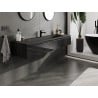 Mexen Orio Badezimmerschrank 160 cm mit Waschbecken Vela, 1 Schublade, schwarz glänzend/schwarz matt