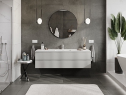 Mexen Orio Badezimmerschrank 160 cm mit Waschbecken Otis, 2 Schubladen, grau matt/weiß matt - 91A10-16047-2-BFF62-W18M01