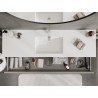 Mexen Orio Badezimmerschrank 160 cm mit Waschbecken Otis, 2 Schubladen, grau matt/weiß matt - 91A10-16047-2-BFF62-W18M01