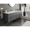 Mexen Orio Badezimmerschrank 160 cm mit Waschbecken Otis, 2 Schubladen, Graphit matt/Weiß matt - 91A10-16047-2-BFF66-W18M01
