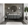 Mexen Orio Badezimmerunterschrank 160 cm mit Waschbecken Otis, 2 Schubladen, Grafit matt/Weiß matt - 91A10-16047-2-BFF66-W18M01