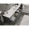 Mexen Orio Badezimmerunterschrank 160 cm mit Waschbecken Otis, 2 Schubladen, Grafit matt/Weiß matt - 91A10-16047-2-BFF66-W18M01