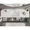 Mexen Orio Badezimmerschrank 160 cm mit Waschbecken Otis, 2 Schubladen, Graphit matt/Weiß matt - 91A10-16047-2-BFF66-W18M01