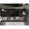 Mexen Orio 160 cm Badezimmermöbel mit Waschbecken Otis, 2 Schubladen, Schwarz Glanz/Schwarz Matt - 91A10-16047-2-BFF70-W18M71
