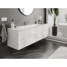 Mexen Orio Badezimmerschrank 160 cm mit Vela Waschbecken, 2 Schubladen, weißer Glanz - 91A10-16047-2-BFF00-W23M00