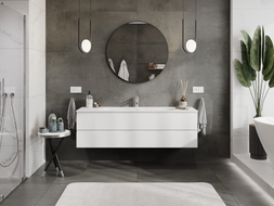 Mexen Orio Badezimmermöbel 160 cm mit Waschbecken Vela, 2 Schubladen, weiß matt - 91A10-16047-2-BFF01-W23M01
