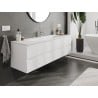 Mexen Orio Badezimmermöbel 160 cm mit Waschbecken Vela, 2 Schubladen, weiß matt - 91A10-16047-2-BFF01-W23M01