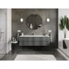 Mexen Orio Badezimmerschrank 160 cm mit Waschbecken Vela, 2 Schubladen, Graphit matt/weiß matt - 91A10-16047-2-BFF66-W23M01