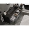 Mexen Orio Badezimmerschrank 160 cm mit Waschbecken Vela, 2 Schubladen, schwarz Hochglanz/schwarz matt