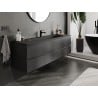 Mexen Orio Badezimmerschrank 160 cm mit Waschbecken Vela, 2 Schubladen, schwarz matt - 91A10-16047-2-BFF71-W23M71