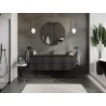 Mexen Orio Badezimmerschrank 160 cm mit Waschbecken Vela, 2 Schubladen, schwarz matt - 91A10-16047-2-BFF71-W23M71