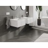 Mexen Rivel Badezimmerschrank 50 cm mit Waschbecken Otis, 1 Schublade, geriffelt, weiß matt - 91A20-05023-1-BF01-W18M01