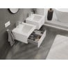 Mexen Rivel Badezimmerschrank 50 cm mit Waschbecken Otis, 1 Schublade, geriffelt, weiß matt - 91A20-05023-1-BF01-W18M01
