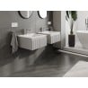 Mexen Rivel Badezimmerschrank 50 cm mit Waschbecken Otis, 1 Schublade, geriffelt, grau matt/weiß matt