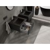 Mexen Rivel Badezimmerschrank 50 cm mit Waschbecken Otis, 1 Schublade, geriffelt, schwarz matt - 91A20-05023-1-BF71-W18M71
