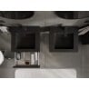 Mexen Rivel Badezimmerschrank 50 cm mit Waschbecken Otis, 1 Schublade, geriffelt, schwarz matt - 91A20-05023-1-BF71-W18M71