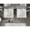 Mexen Rivel Badezimmerschrank 50 cm mit Waschbecken Vela, 1 Schublade, gerillt, grau matt/weiß matt - 91A20-05023-1-BF62-W23M01