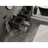 Mexen Rivel Badezimmerschrank 50 cm mit Waschbecken Vela, 1 Schublade, gerillt, schwarz matt - 91A20-05023-1-BF71-W23M71