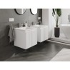 Mexen Rivel Badezimmerschrank 50 cm mit Waschbecken Otis, 1 Schublade, geriffelt, weiß matt - 91A20-05047-1-BF01-W18M01
