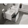 Mexen Rivel Badezimmerschrank 50 cm mit Waschbecken Otis, 1 Schublade, geriffelt, weiß matt - 91A20-05047-1-BF01-W18M01