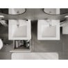 Mexen Rivel Badezimmerschrank 50 cm mit Waschbecken Otis, 1 Schublade, geriffelt, weiß matt - 91A20-05047-1-BF01-W18M01