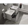 Mexen Rivel Badezimmerschrank 50 cm mit Waschbecken Otis, 1 Schublade, gerillt, grau matt/weiß matt - 91A20-05047-1-BF62-W18M01