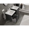 Mexen Rivel Badschrank 50 cm mit Waschbecken Otis, 1 Schublade, gerillt, graphit matt/weiß matt - 91A20-05047-1-BF66-W18M01
