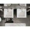 Mexen Rivel Badschrank 50 cm mit Waschbecken Otis, 1 Schublade, gerillt, graphit matt/weiß matt - 91A20-05047-1-BF66-W18M01